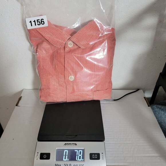 Tommy Bahama Mens Button Down Shirt Sz L Short Sleeve100% Silk Orange Palm Trees - Picture 11 of 11